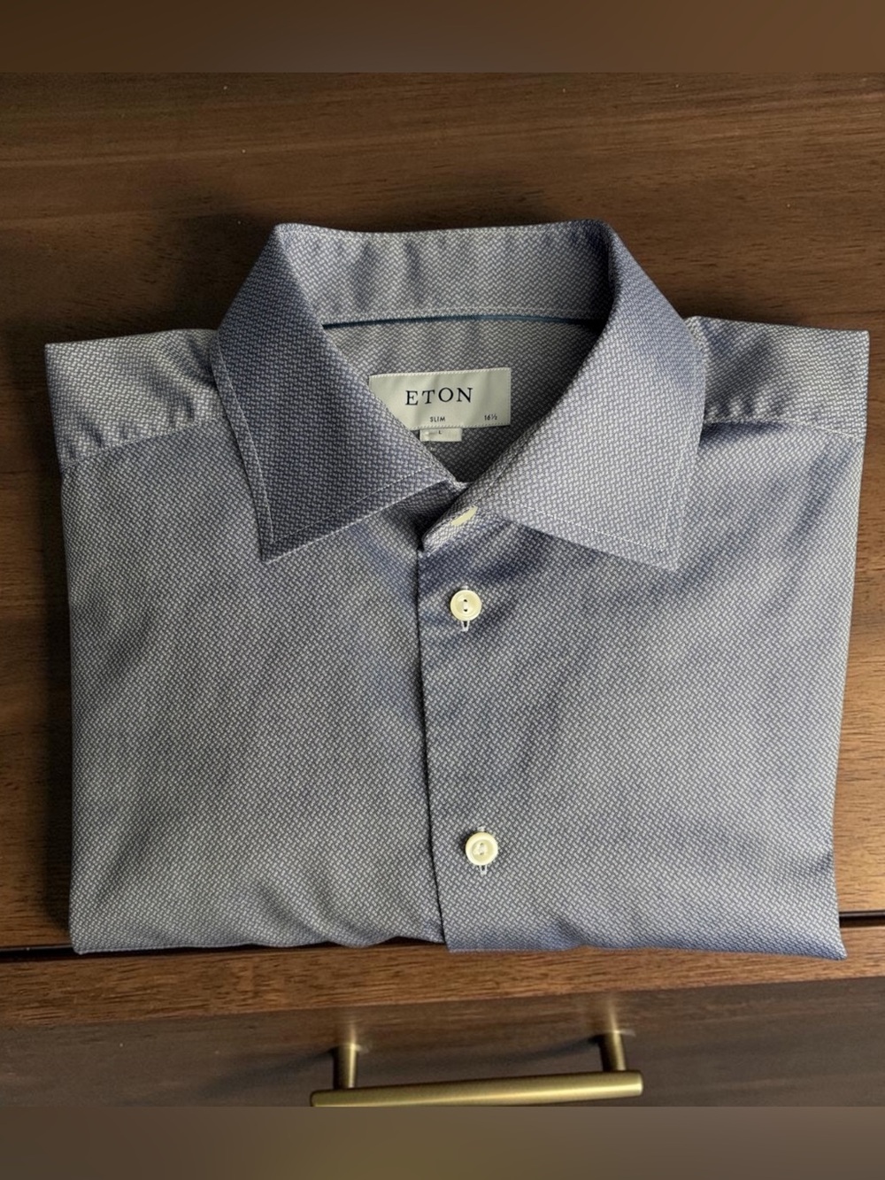 Eton Men's Blue Micro-Dot Dress Shirt - never worn